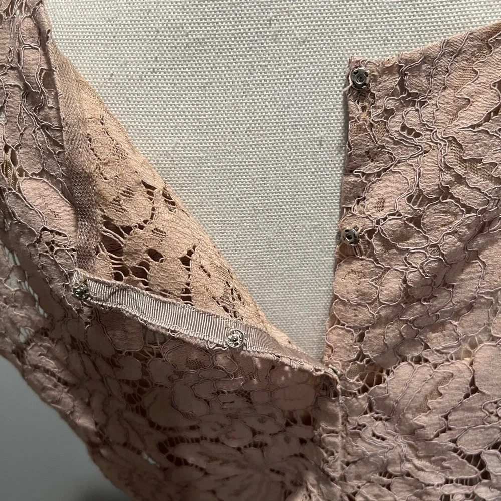 Jenny Yoo beige lace top with sheer tank - Picture 5 of 11